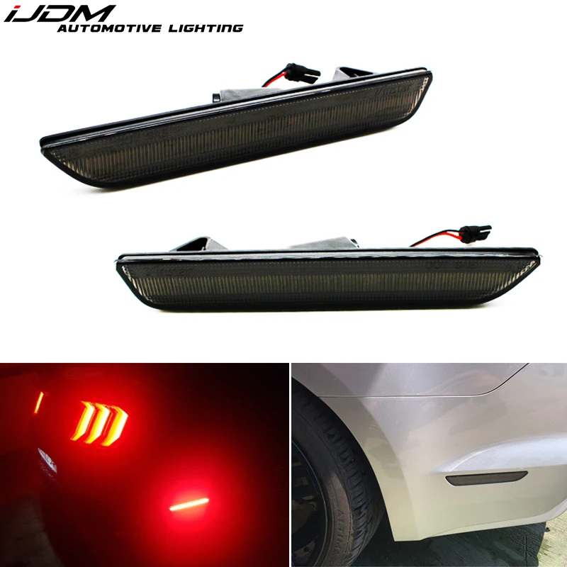 IJDM красные светодиодсветодиодный задние боковые фонари с дымчатыми линзами для