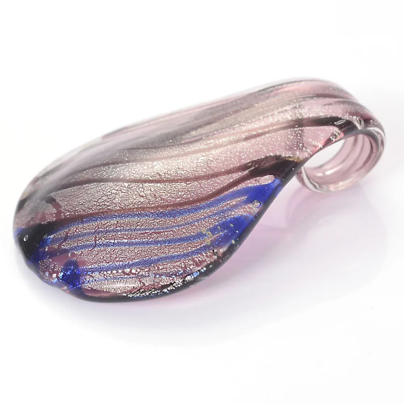 Ручная работа, муранская серебряная фольга, ed Lampwork, стекло, 6 цветов, круглая подвеска, подходит для ожерелья, золотая пыль и серебряная фольга, женский свободный шнур