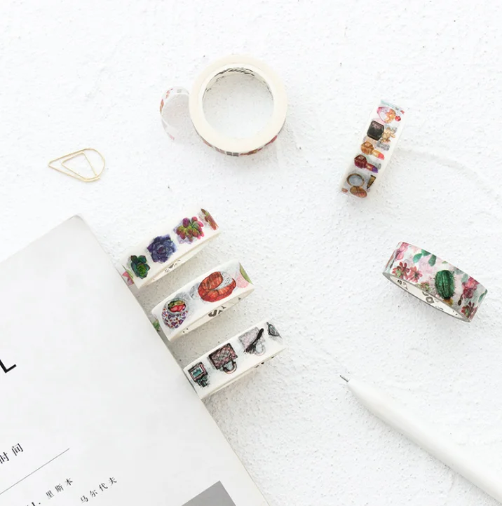 1 шт./компл. милые DIY конфета, цветок 7 м Васи клейкие ленты маскирующие ленты японские новые наклейки прикольная лента Канцтовары Школьные принадлежности