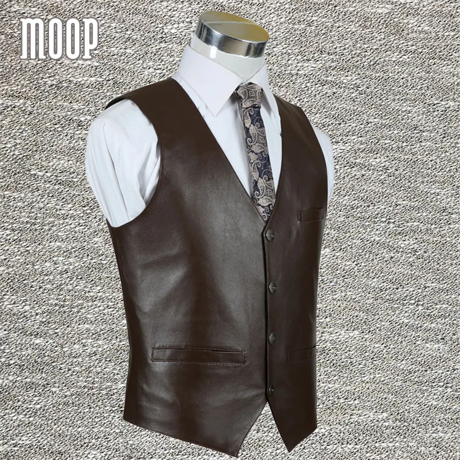 Жилет мужской из натуральной кожи 100% ягненка 4 цвета|chaleco hombre|genuine leather vestmens waistcoats |