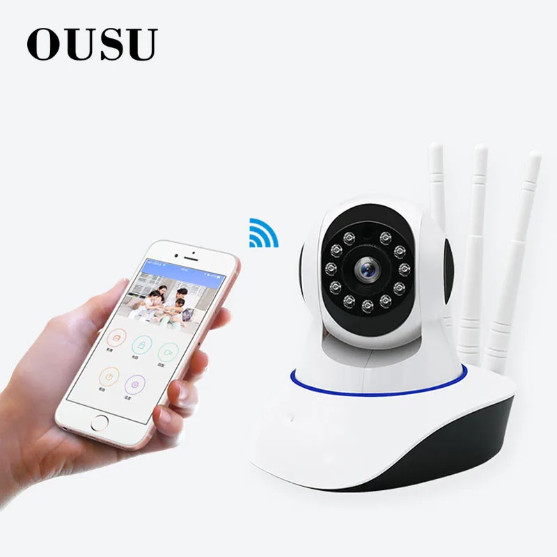 OUSU 3 антенны onvif Инфракрасная IP камера wifi CCTV kamera Домашняя безопасность 1080P PTZ camara de