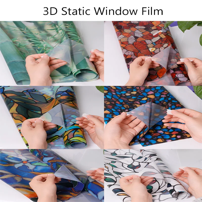 HOHOFILM 92 см x 50 см 3D статическая оконная пленка витражная домашняя без клея декоративное стекло оконное стикеры конфиденциальность 36 ''x 20''