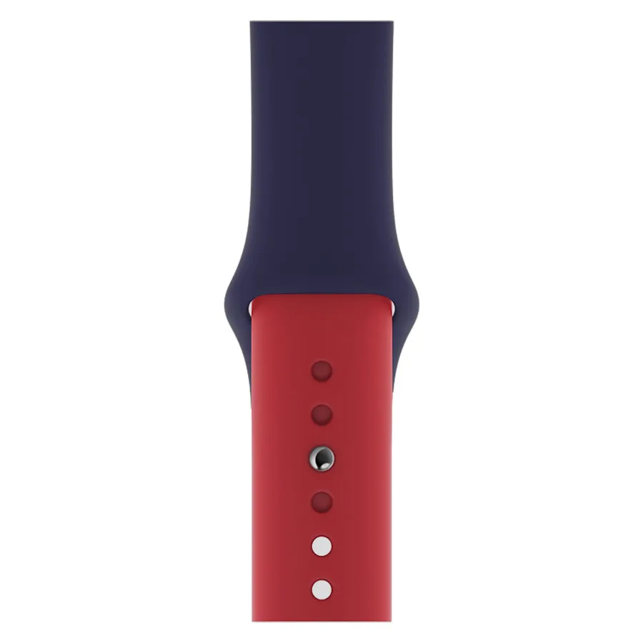 Красочный мягкий силиконовый ремешок для наручных часов Apple Watch Series 5/4/3/2/1 двухцветный браслет для часов 38 40 мм для наручных часов iWatch, версия ремешок 42 44 мм