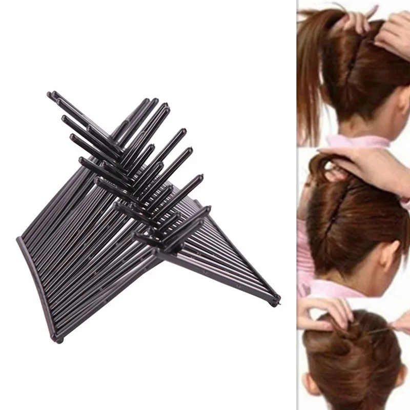 

2Pc Ponytail Fluffy Modeling Disc Hair Styling Tool Black Insert Comb Plate Heighten Hair Combs Hair Clip Brush Accessories