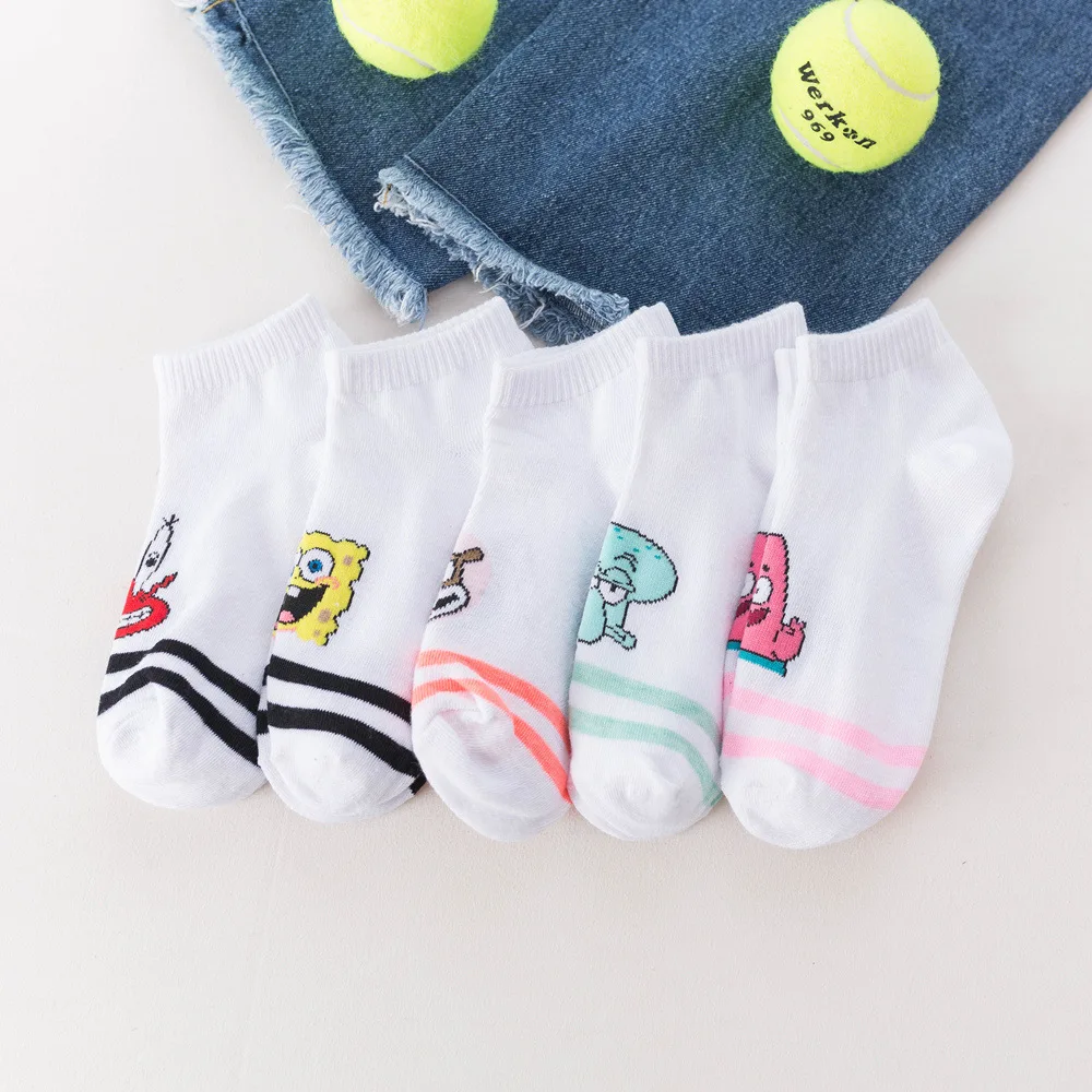 Модные женские носки с героями мультфильмов милые короткие chaussette femme по