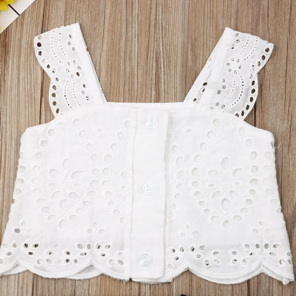 Детский летний комплект одежды От 0 до 3 лет для маленьких девочек кружевной