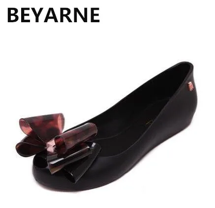 BEYARNE Новое поступление Женская обувь с милым бантом бабочкой Прозрачная для