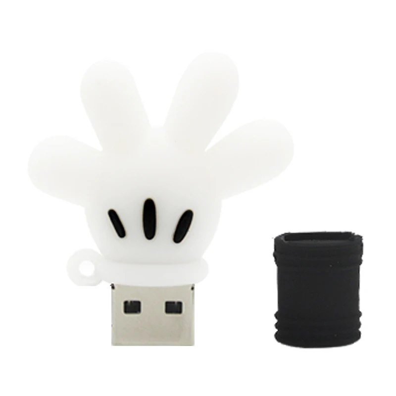 Милый ручной флеш накопитель Микки мышь перчатка usb Флешка 4 ГБ 8 16 32 64 мультяшный