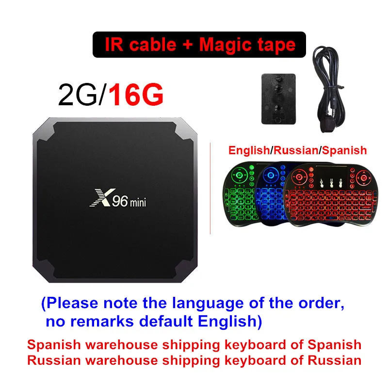 2G16G IR Backlit CK X96mini ТВ приставка X96 Android 7,1 Смарт ТВ приставка Amlogic S905W четырехъядерный 2,4 ГГц WiFi 1G8G/2G16G Wifi 4K HD приставка PK X92 T9 - Цвет: 2G16G IR Backlit CK