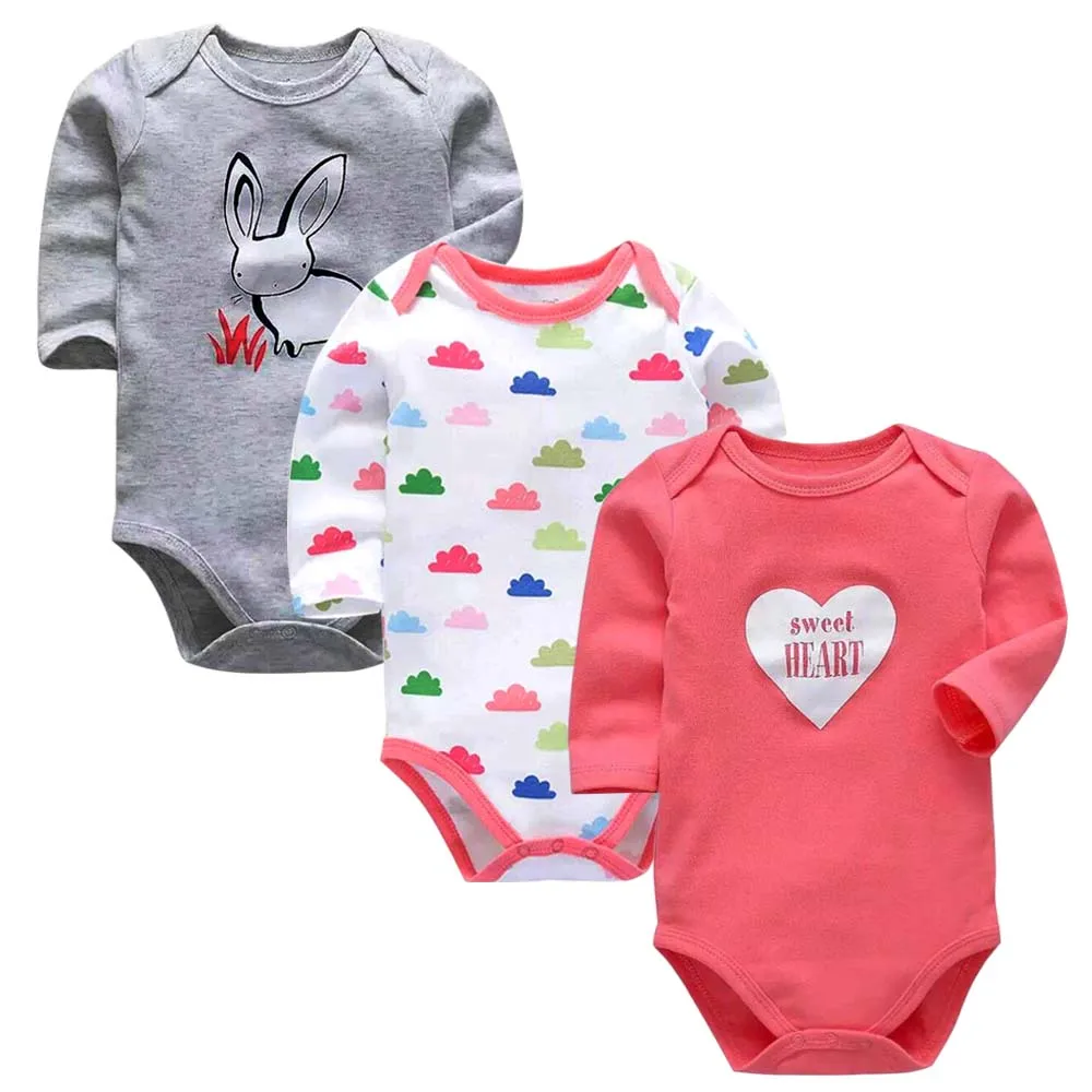 Детские комбинезоны из 100% хлопка одежда с длинными рукавами для младенцев