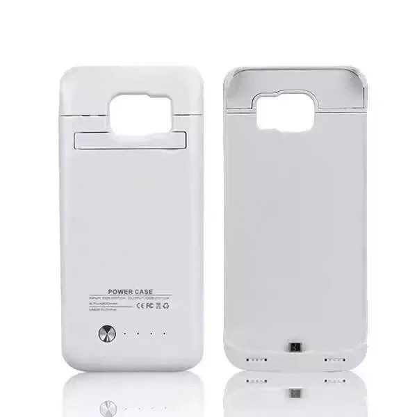 Портативная задняя крышка дизайн зарядное устройство для Samsung Galaxy S6 4200 мАч power Bank с функцией подставки внешний резервный аккумулятор чехол - Цвет: Белый