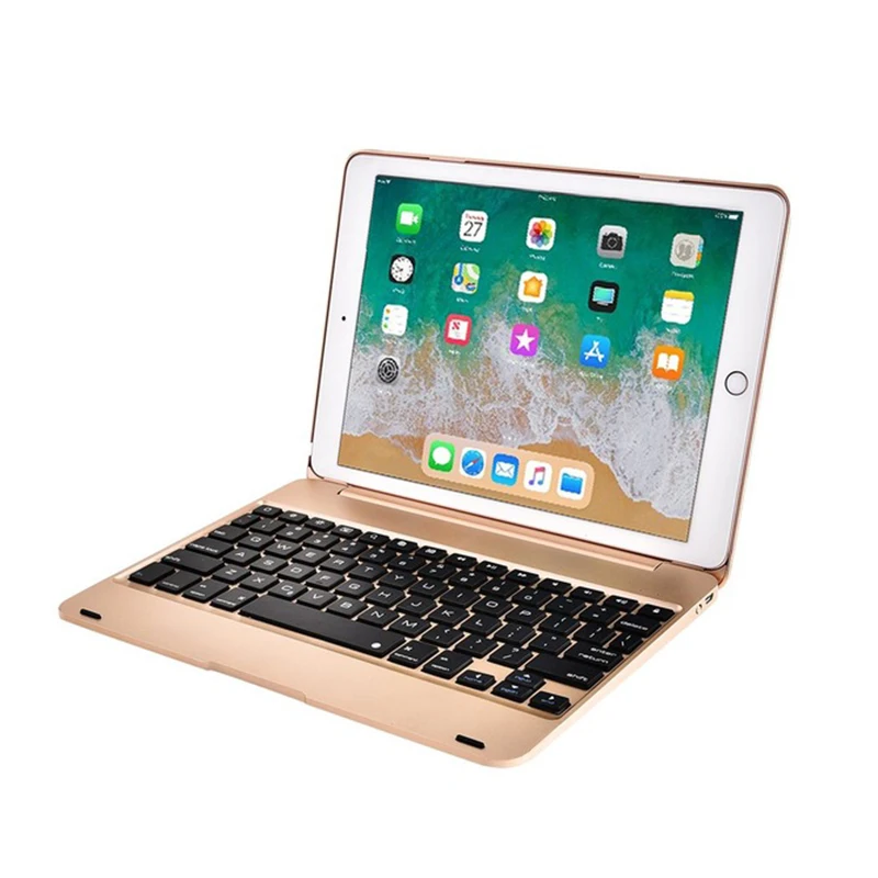 Чехол с клавиатурой для Apple iPad 9,7 для iPad 5 6 Pro 9,7, беспроводная bluetooth-клавиатура для iPad Air 1 2, чехол с подставкой - Цвет: Gold