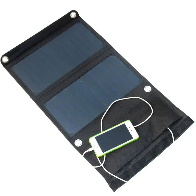 

14W Foldable Solar Cell Charger Dual USB Output Solar Panel Charger For iPhone/Smart Phones Sunpower High Quality Free Shipping