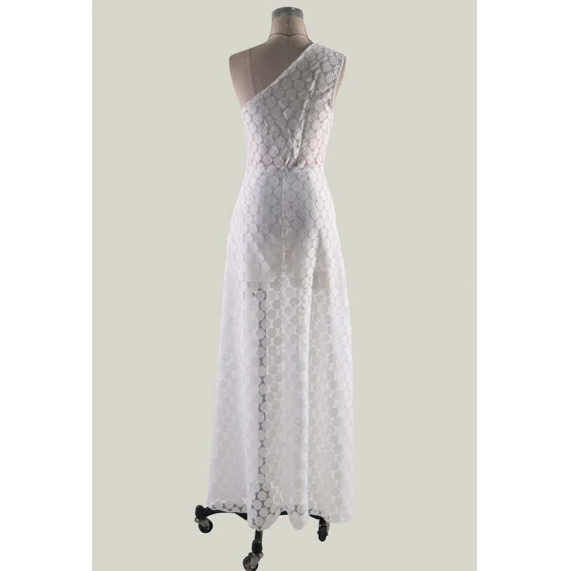 2019 летнее женское платье новое белое сексуальное без рукавов с одним плечом