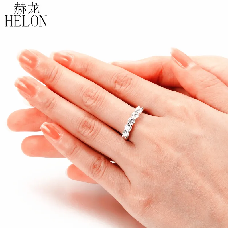 Женское кольцо с бриллиантом HELON Moissanite из стерлингового серебра 925 пробы 1 карат