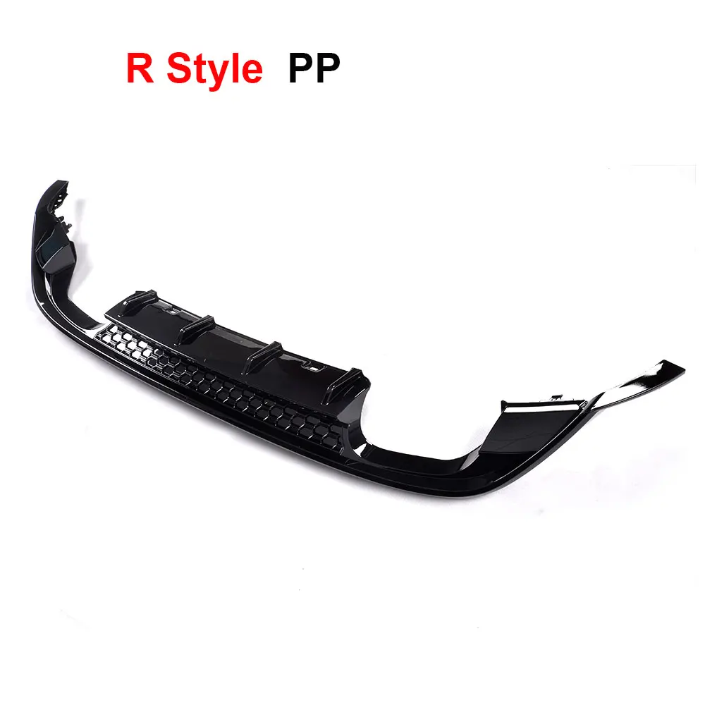 R PP Карбоновый задний диффузор для VW Golf 7,5 MK7.5 Стандартный GTI четыре выхода диффузор, губа на задний бампер спойлер - Цвет: R PP