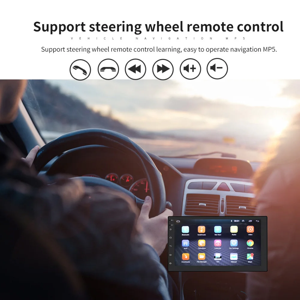 7 дюймов 4 ядра Экран онлайн автомобильный стерео HD Bluetooth WiFi радио GPS навигация