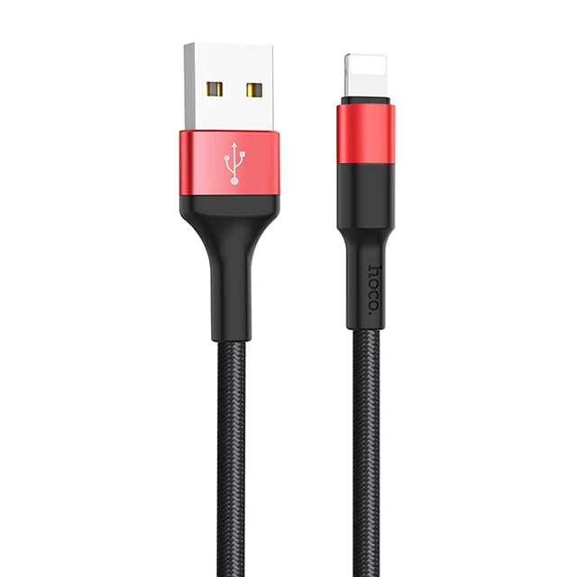 Black HOCO прочный нейлоновый Плетеный USB кабель для iPhone 6 6s 7 8 Классический usb кабель для зарядки и передачи данных для iPhone X Xr Xs Max шнур зарядного устройства - Цвет: Black