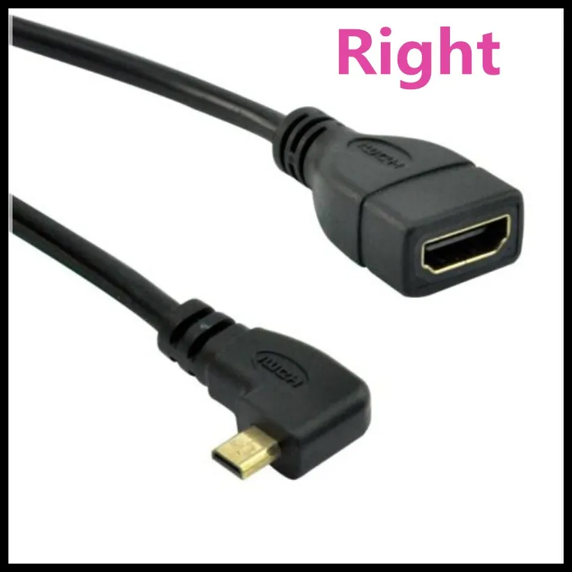 90/270 градусов правый и левый угол микро HDMI папа к Женский кабель адаптер конвертер