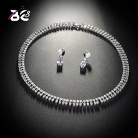 be 8 luxury water drop shape crystal cz stone around necklace earring set women jewelry set wedding dress accessories s168