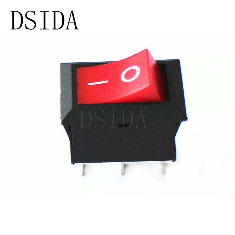 10PCS KCD1 6A 250V 10A 125V 3Pin ON-OFF 15*21mm Ship Type Switch 15X21 Rocker switch KCD1-101 Red | Обустройство дома