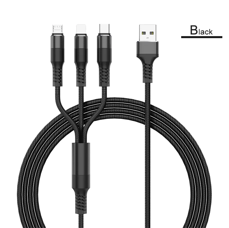 3 в 1 usb кабель Линия для Android type-c микро линия передачи данных Быстрая зарядка зарядное устройство usb кабель type c для samsung для oneplus 6t кабель