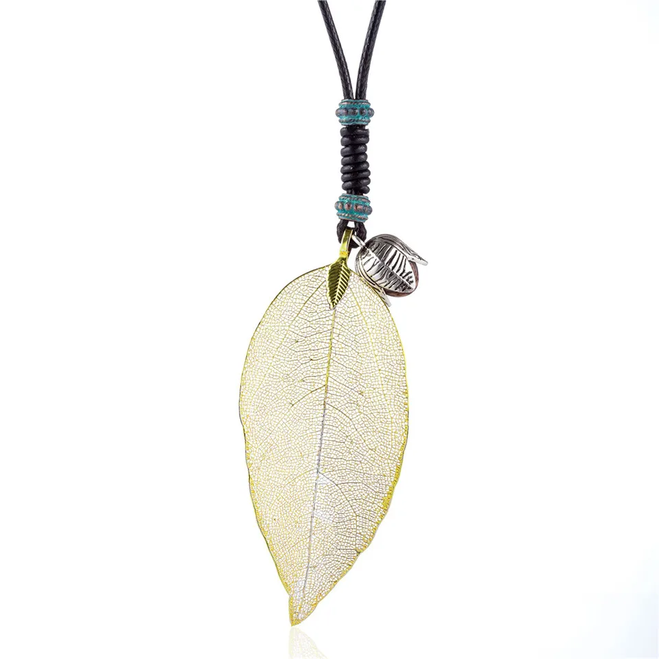 C Красивый лист и семена растений Для женщин jewelry основа для кулонов и ожерелья женщин ожерелье Mujer колье Kolye Bijoux Femme - Окраска металла: C