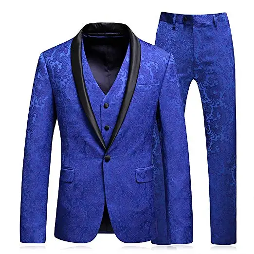 Мужская шаль лацкане 3 шт. костюм Slim Fit одна кнопка платье костюм смокинг куртка брюки+ жилет мужские свадебные костюмы костюм Homme