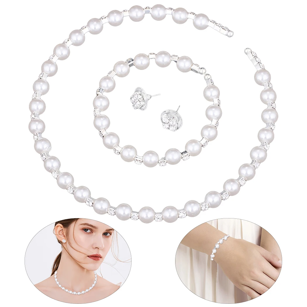 Женский комплект украшений из жемчуга серьги браслет свадебные украшения