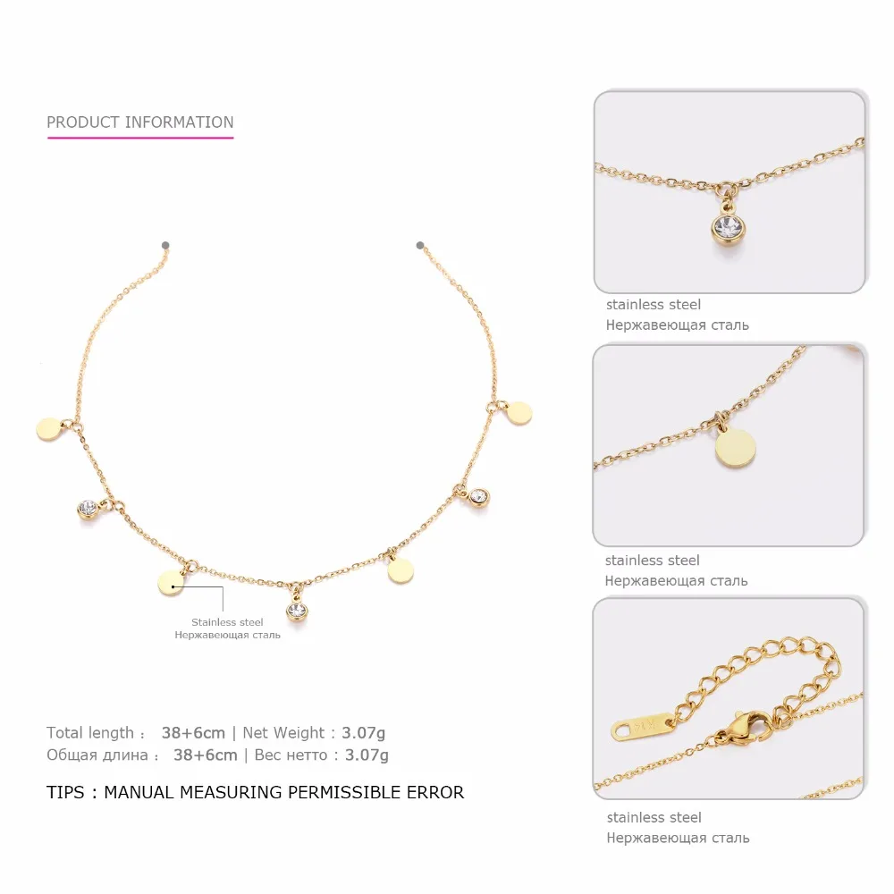 05068 Нержавеющая сталь Neckalce для Для женщин золото Цвет цепи Цепочки и ожерелья с