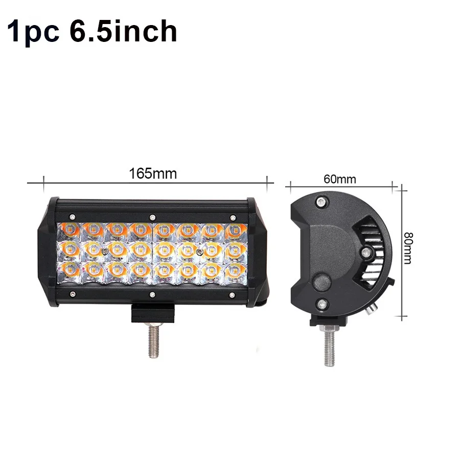 1pc 6.5inch Z& L стробоскопический светодиодный светильник для автомобиля 4X4 4WD UTV TRUCK SUV PICKUP Янтарный Белый индикатор ночного вождения противотуманный предупреждающий головной светильник - Цвет: 1pc 6.5inch