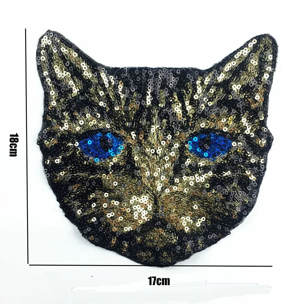 5pcs a lot Hot-selling cat embroidered beads kitten head cloth shimmering hand sewn clothes hats bags decals | Дом и сад