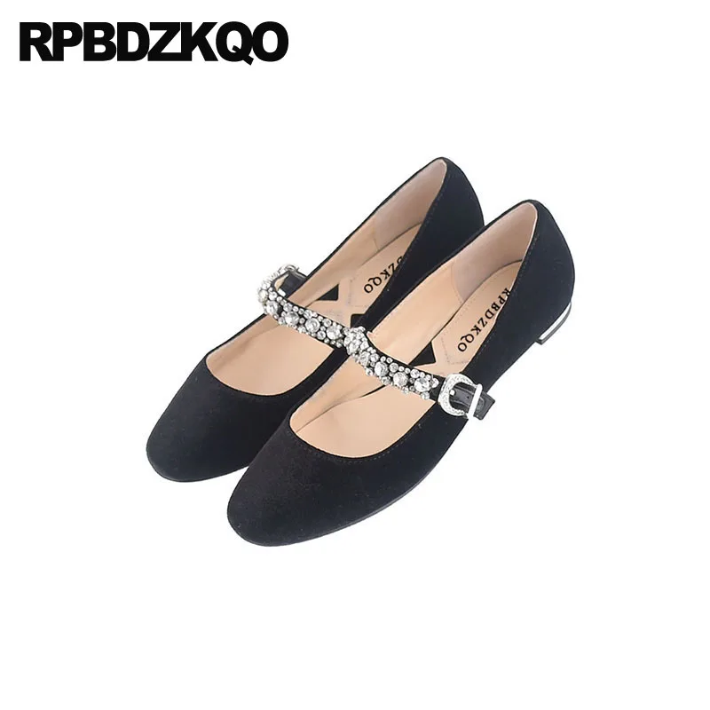 Британский Стиль Женская обувь на плоской подошве Цвет Черный Мэри Джейн