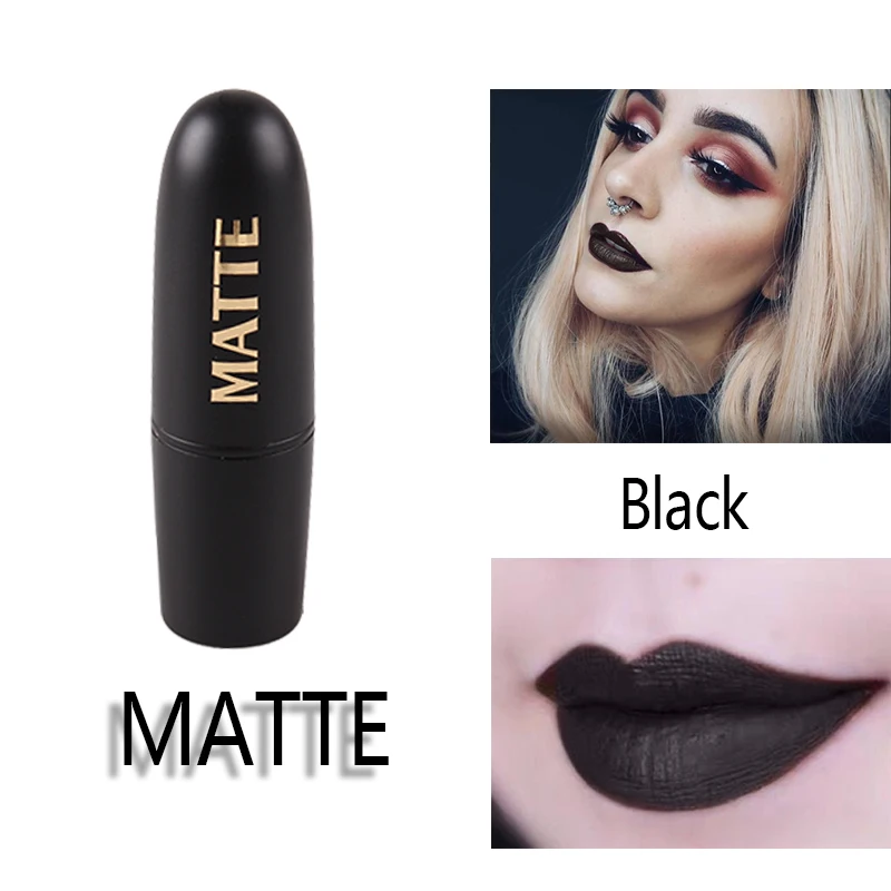 Black Miss Rose, 25 цветов, матовая губная помада, водостойкий питательный, легко носить, губная помада, стойкая губная помада телесного цвета, макияж, женская косметика - Цвет: Black