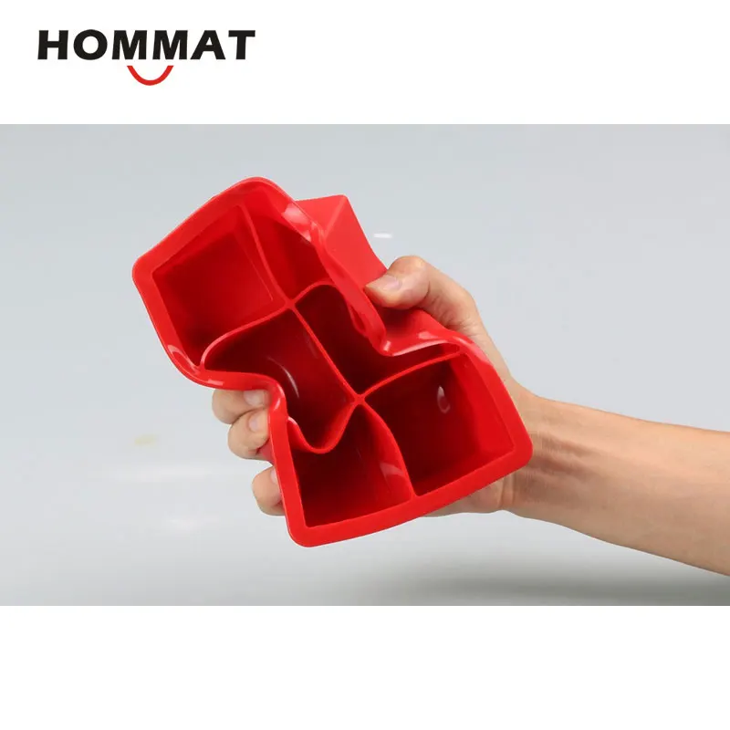 6 Cells Red DIY креативный большой кубик льда, форма квадратной формы, силиконовый лоток для льда, фруктовый Желейный кубик для льда, форма для мыла, кухонные аксессуары - Цвет: 6 Cells Red