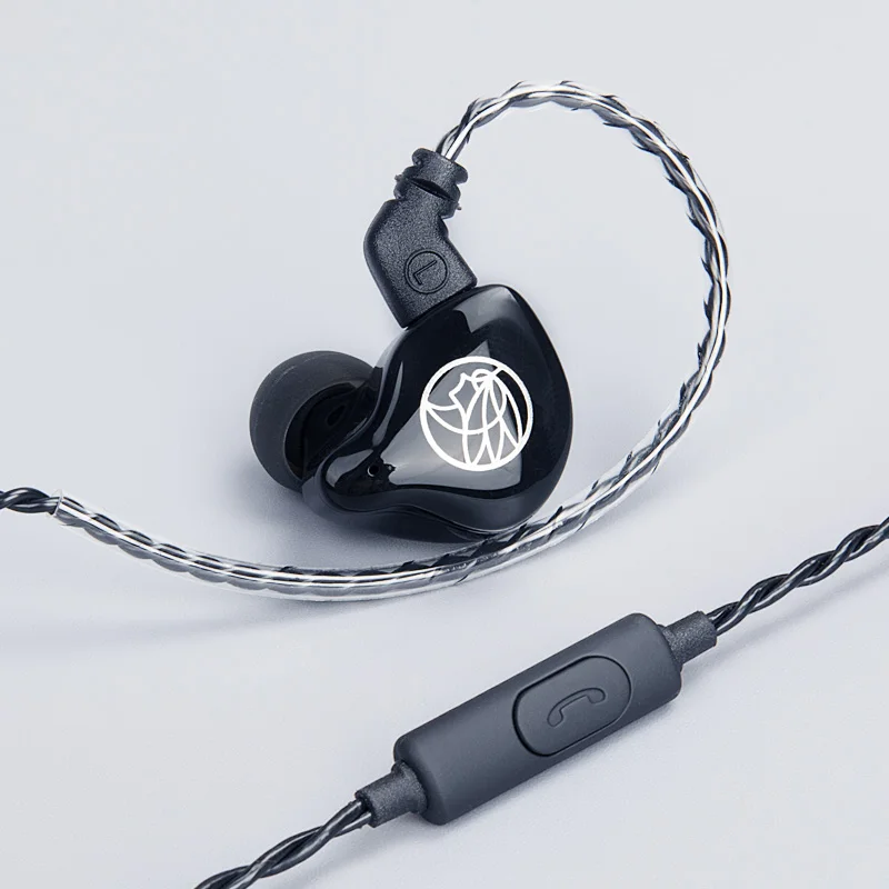 TFZ T1S T1SM HiFi аудио Динамический драйвер в ухо монитор наушники 3,5 мм для Xiaomi huawei мобильный телефон T1 S - Цвет: T1SM(with MIC) black
