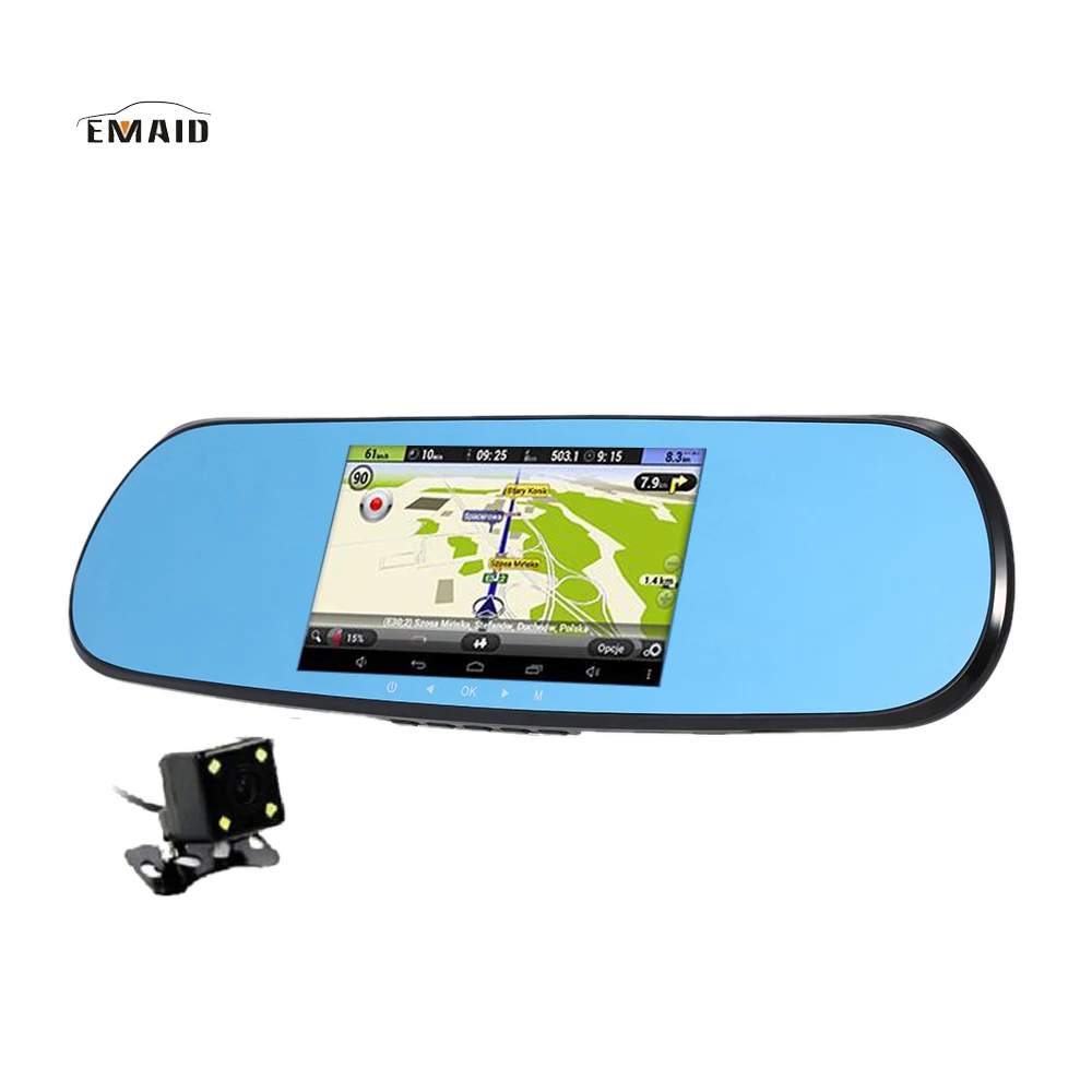 Emaid5 &quotAndroid Touch Видеорегистраторы для автомобилей GPS навигации Зеркало заднего