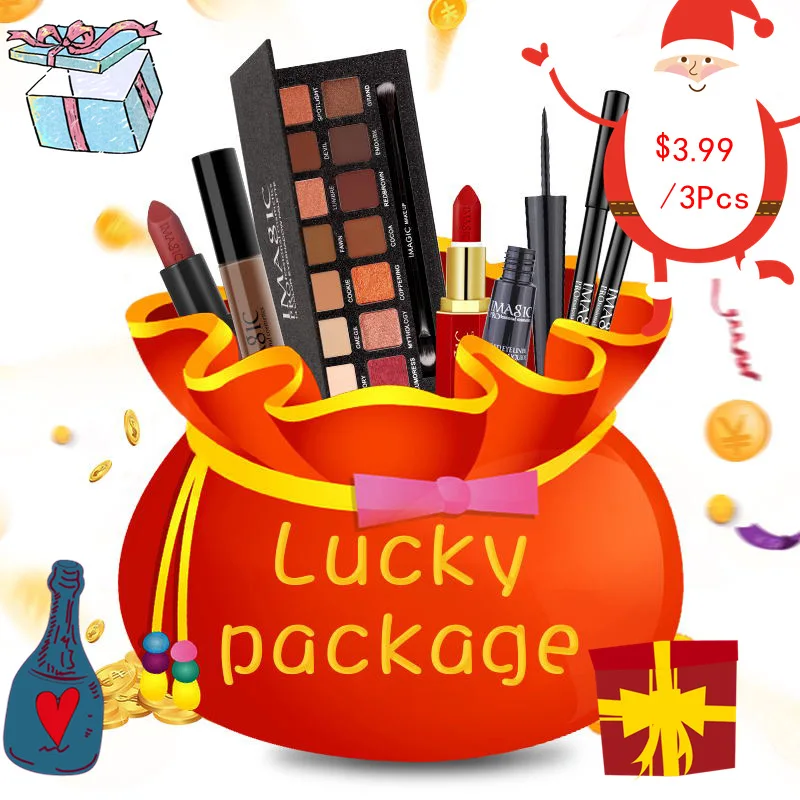 3 pcs Набор для макияжа Lucky Bag, губная помада, тени для век, наборы для макияжа, 5 продуктов, Подарочный пакет Lucky Bag, пудра для лица, Косметическая Помада - Цвет: 3 pcs
