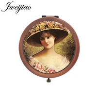 jweijiao beauty portrait oil painting tools accessories pocket mirror vintage copper metal brand mirrors pe01