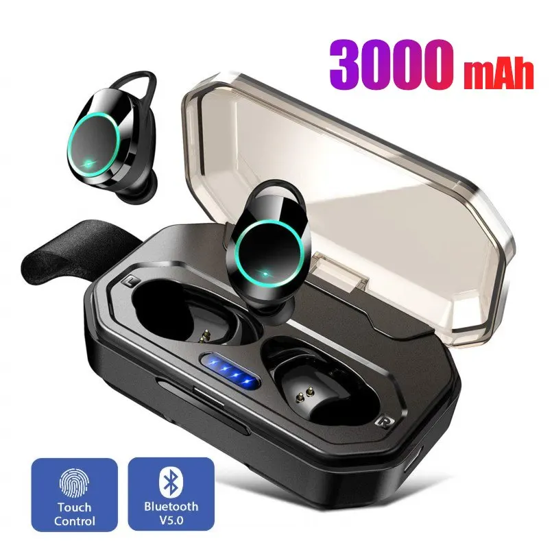 volume display AERBOS, беспроводные наушники, Bluetooth 5,0, водонепроницаемые наушники с 3000 мАч, Дополнительный внешний аккумулятор, Hi-Fi, стерео гарнитура, Fone De Ouvido - Цвет: volume display