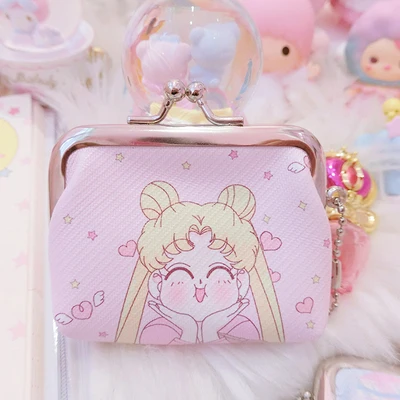 A Аниме Сейлор Мун косплей розовый мини кошелек ключ сумка my melody чехол для монет защелкивающийся кошелек Чехол мягкие куклы плюшевые игрушки - Цвет: A