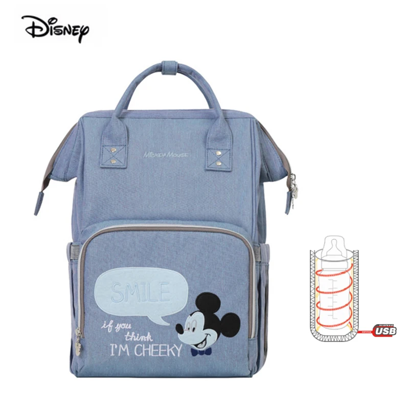 Photo Color Disney Mommy сумка USB нагреватель Оксфорд коляска сумка Многофункциональный рюкзак для беременных водонепроницаемый мумия путешествия пеленки сумка детский продукт - Цвет: Photo Color