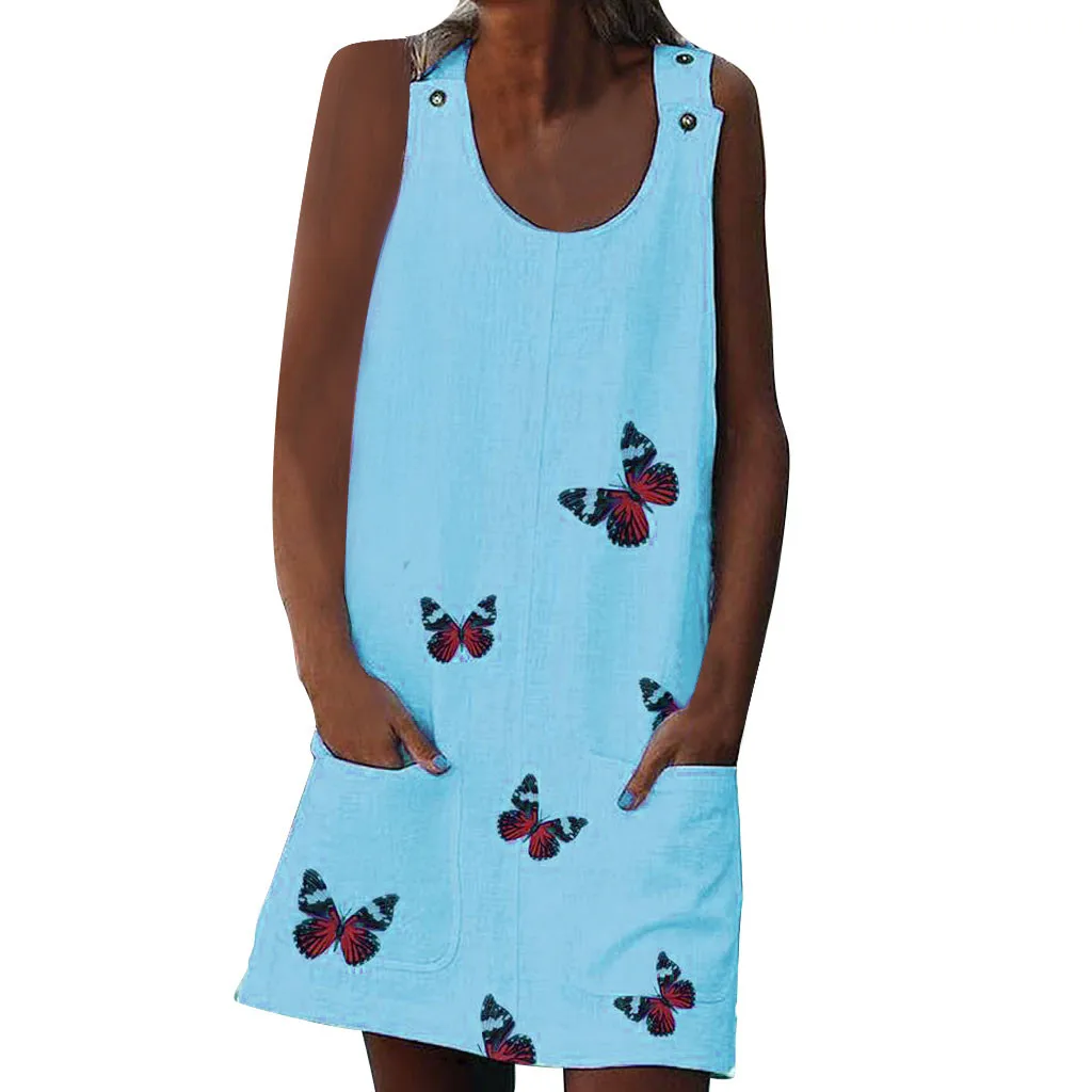 Женское Хлопковое платье SAGACE повседневное летнее с круглым вырезом на плечо без