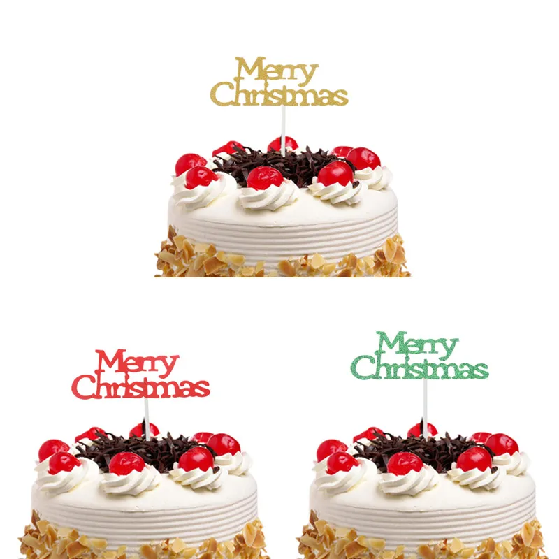 Топпер для торта флаги с надписью &quotMerry Christmas&quot топпер Санта Клаусом детский на