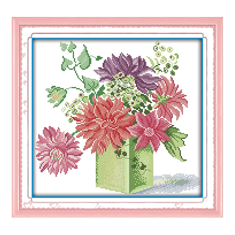 Набор для вышивки крестиком Joy Sunday ваза DMC14CT11CT из хлопчатобумажной ткани чайная