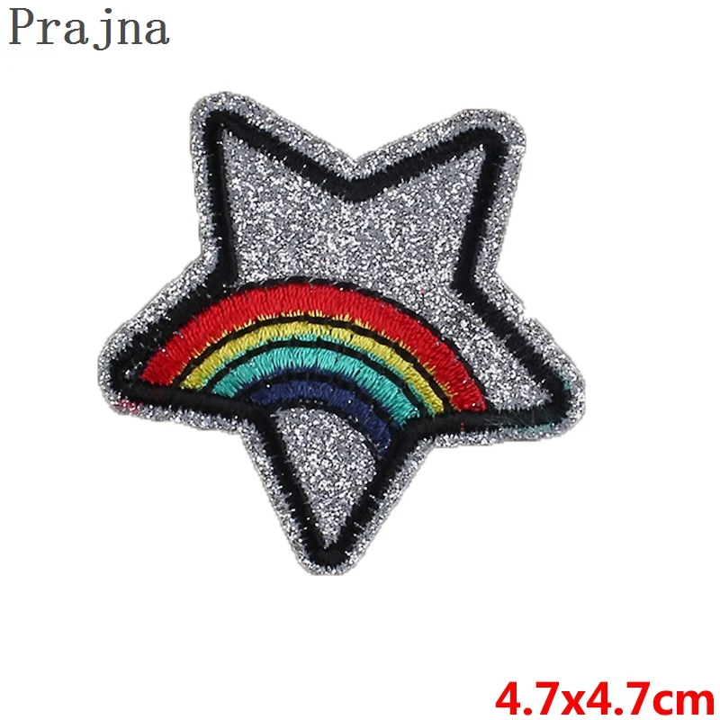 3291 Prajna блестки звезды наклейки Радуга Единорог Швейные утюг на патч для одежды футболка DIY воздушная заплатка в виде воздушного шара значок украшение H - Цвет: 3291
