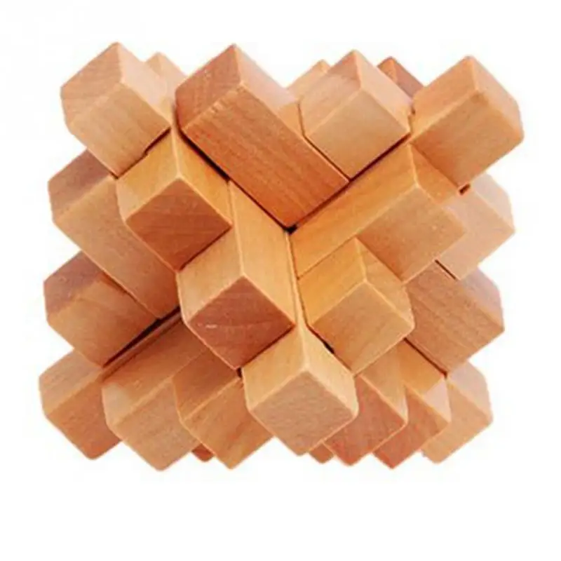 Забавный замок IQ Brain Teaser деревянные переплетенные 3D пазлы развивающая