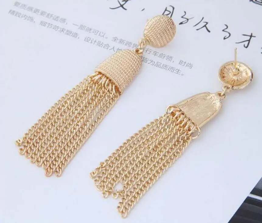 В богемном стиле с металлической кисточкой Серьги Висячие капли для женщин