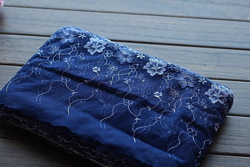 2 ярда/партия ширина 19 см вышивка тюль сетка с кружевной отделкой кружевная