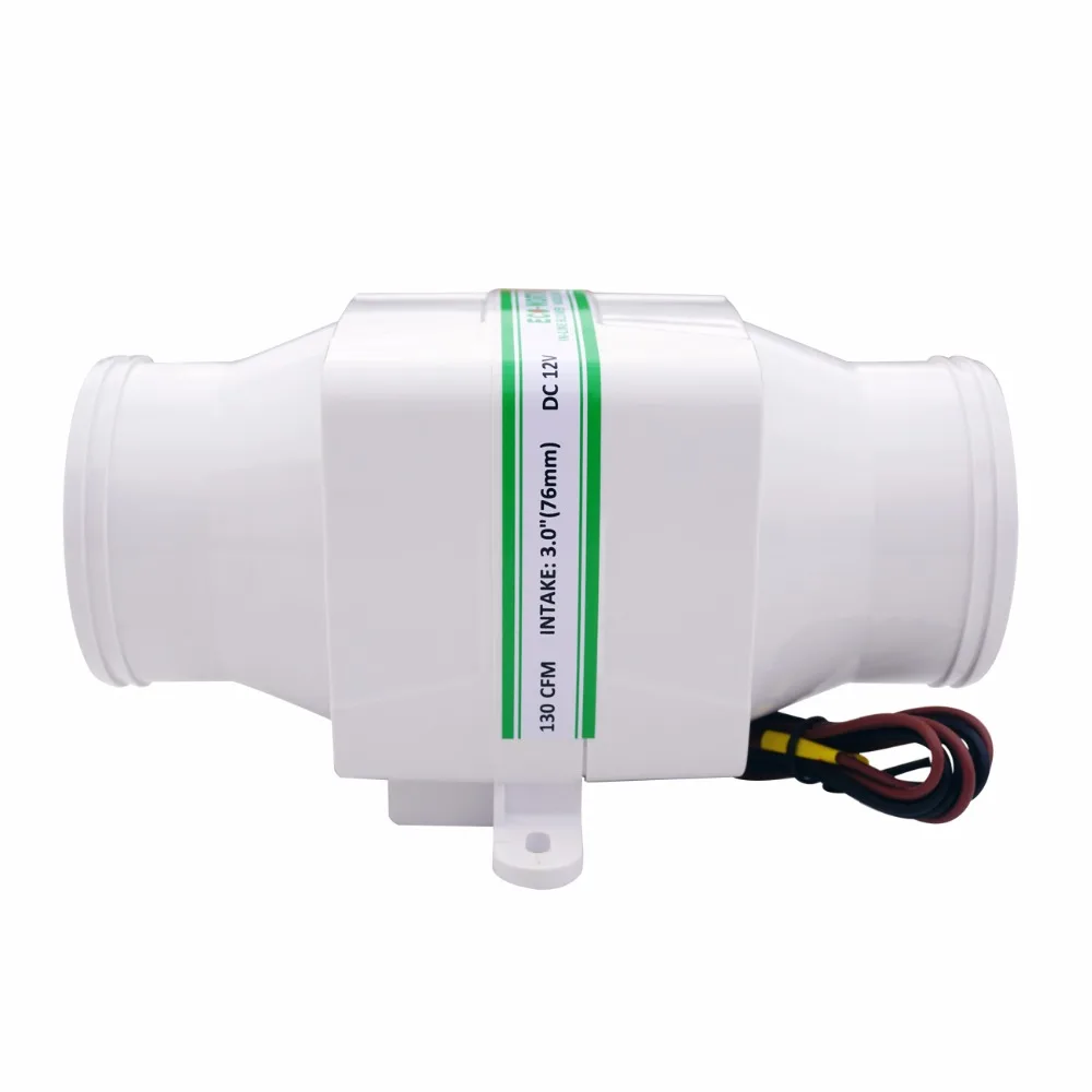 ECO DC вентилятор 3 &quotв линии морской Трюмный воздушный 12V 2.5Amp 130 CFM Тихая лодка белый